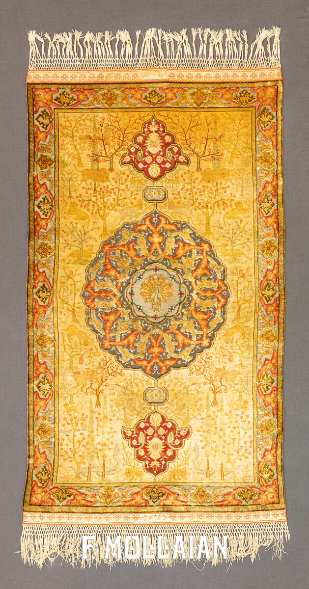 Tapis Rare Koum Kapi Extrêmement Fin (Soie, Métal et Bijoux) – PAS À VENDRE